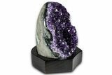 Deep Purple Amethyst Geode With Wood Base - Uruguay #368332-3